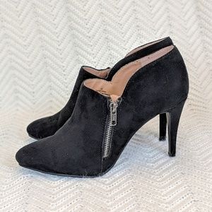 Mossimo Vegan Black Suede Heeled Booties